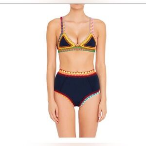 Kiini navy and crochet bikini